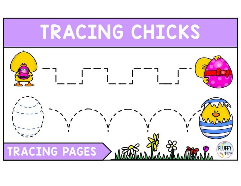Easter Chicks Tracing : FREE 7 Fascinating Tracing Mat