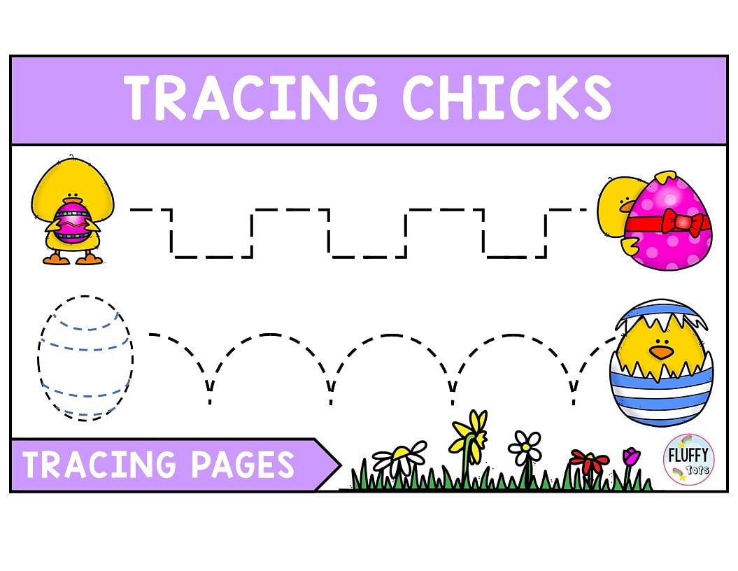 Easter Chicks Tracing : FREE 7 Fascinating Tracing Mat 1