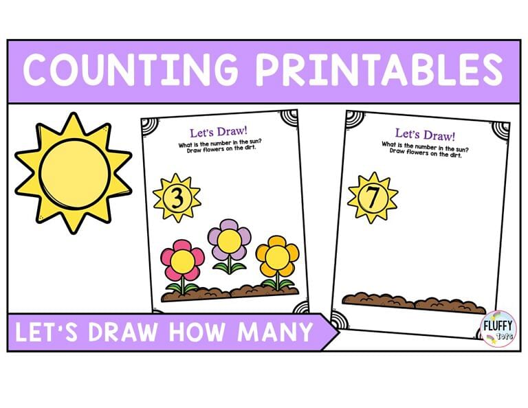 Spring Counting Count & Draw : Free Counting 1-10 Activity