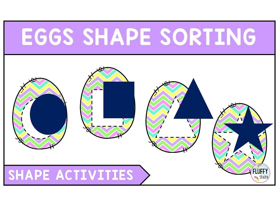 Fun Easter Printables Shape Sorting Activity with 8 Basic Shapes 1