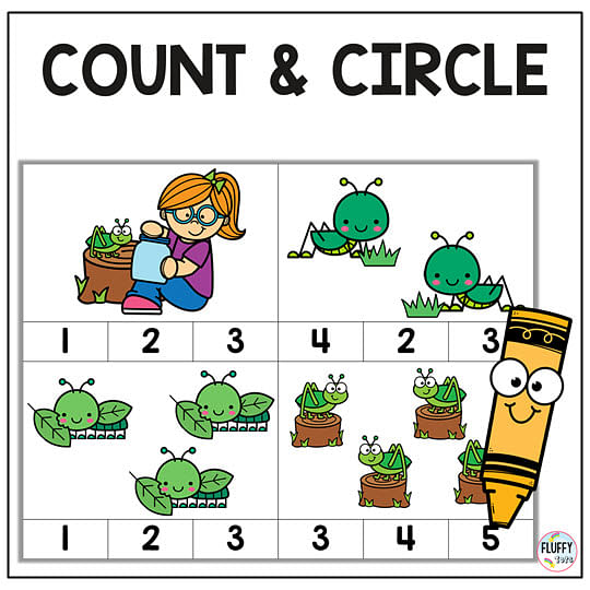 bugs preschool worksheets counting