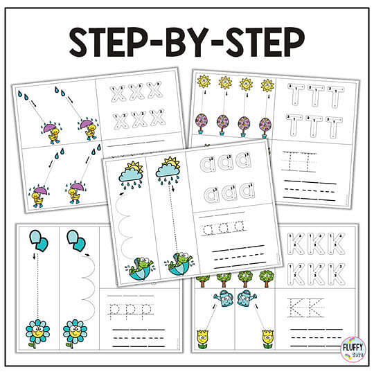 Spring Letter Tracing Worksheets for Preschool