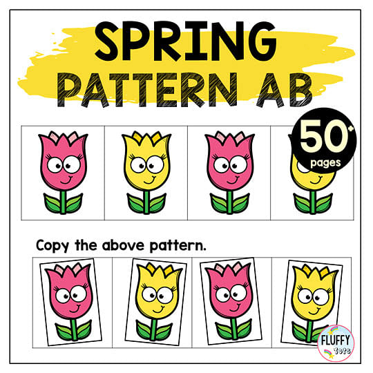 AB pattern worksheets for preschool