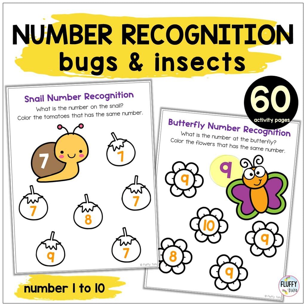 Fun and Easy Bugs 1 to 10 Number Recognition for Preschool Kids 1