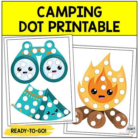 Fun Camping Dot Printables for Kids 2