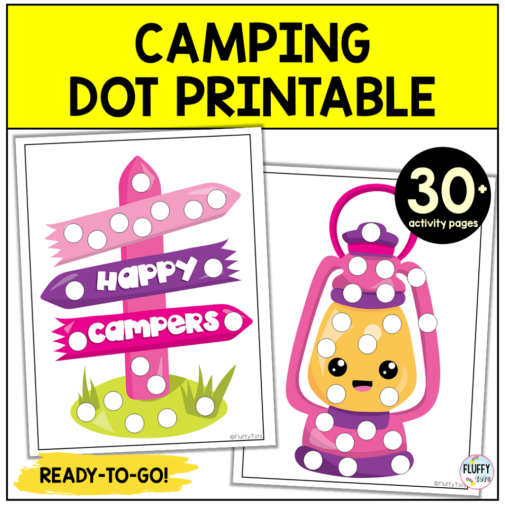 Fun Camping Dot Printables for Kids 4