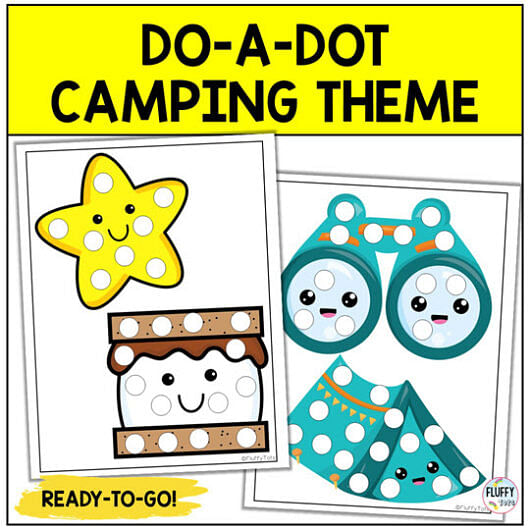 Fun Camping Dot Printables for Kids FluffyTots