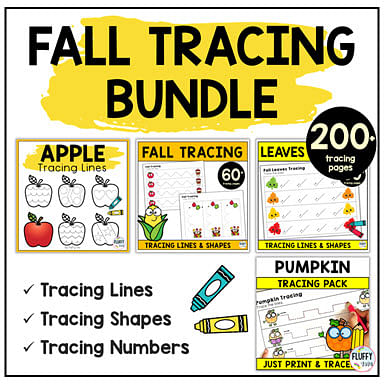 Easy to Use Fall Tracing Printables for Preschool and Toddler 1