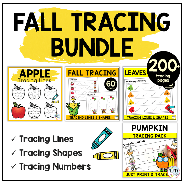 Easy to Use Fall Tracing Printables for Preschool and Toddler 6