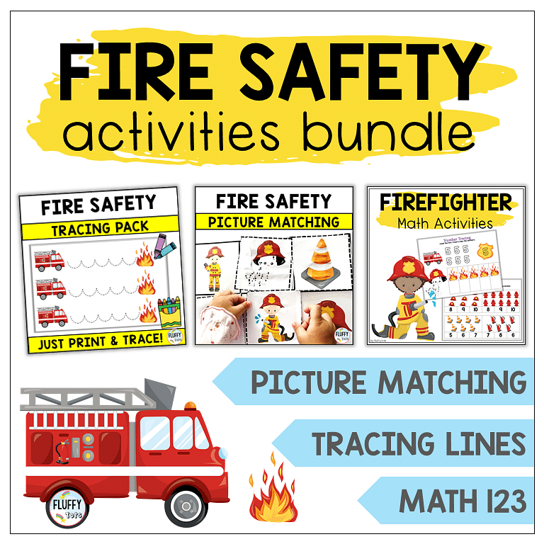Firefighter Printable with 4 FREE Shadow Matching 2