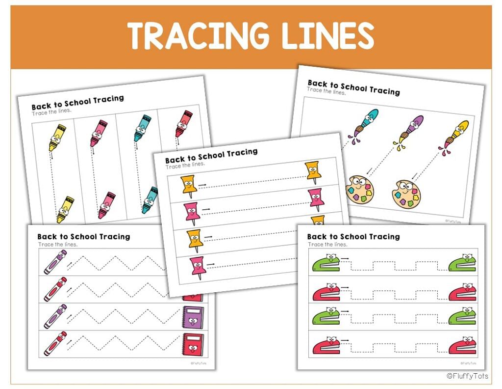Back to School Tracing Worksheets