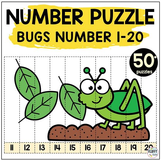 50+ Bugs Number Puzzles to Help You Teach Number Sequences to Kids 28