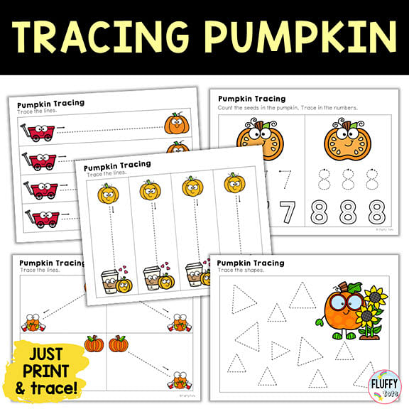 Easy to Use Fall Tracing Printables for Preschool and Toddler 4