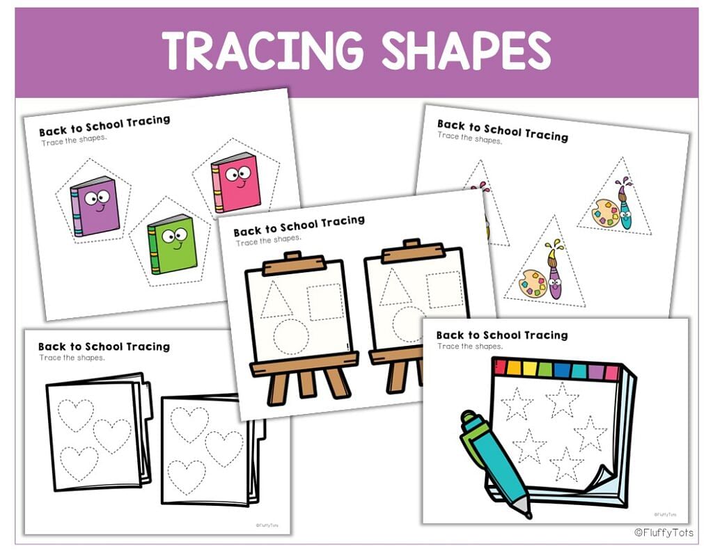 40+ Pages Easy to Use Back to School Tracing Activities 2