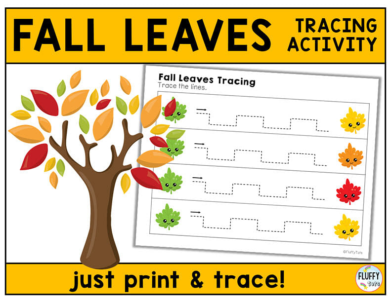 50+ Pages Fun Leaves Printables to make tracing exciting for your kids 1