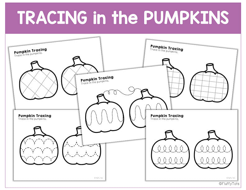 pumpkin tracing pages preschool kids