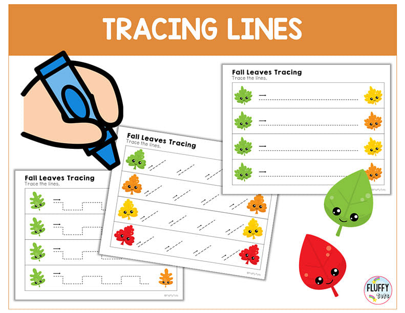50+ Pages Fun Leaves Printables to make tracing exciting for your kids 2