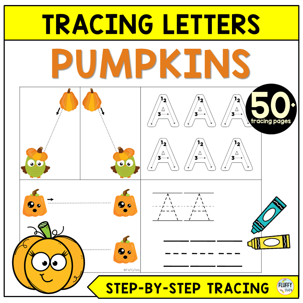 How to Make Tracing Fun for Toddler and Preschool Kids with Pumpkins 1