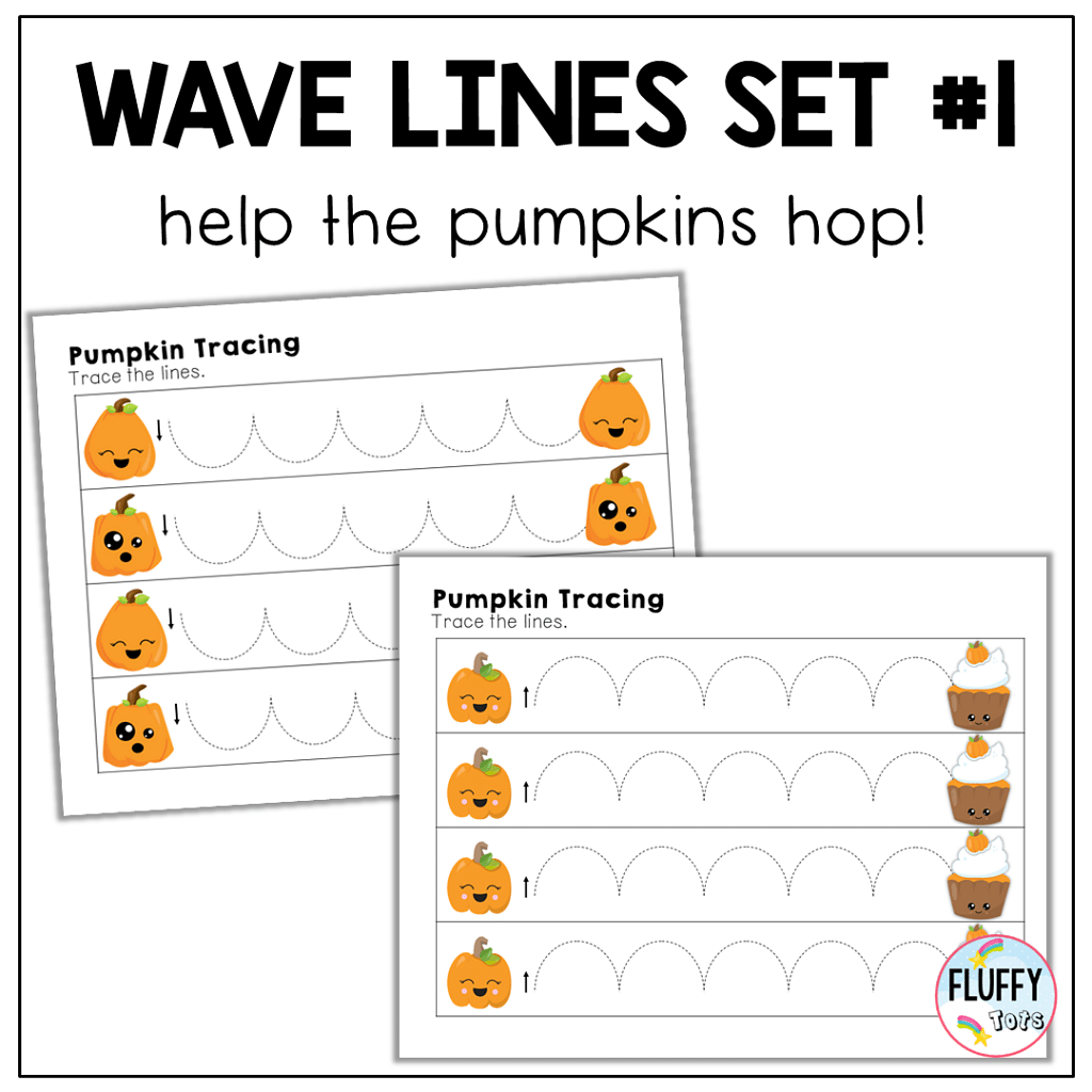 Pumpkins! Printable Practice Sheet or Clip Art — One Squiggly Line