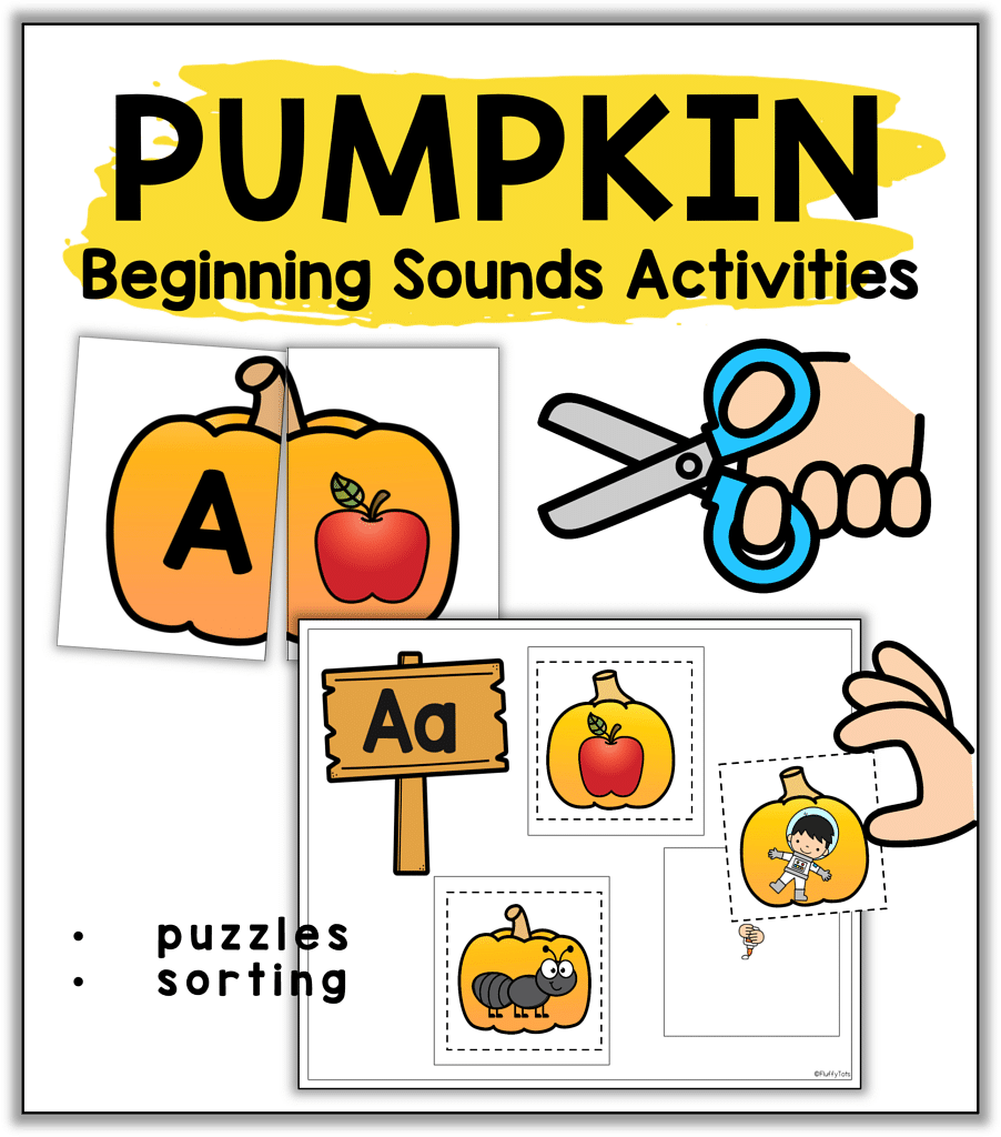 Pumpkin Beginning Sounds Puzzles : FREE 26 Puzzles 2