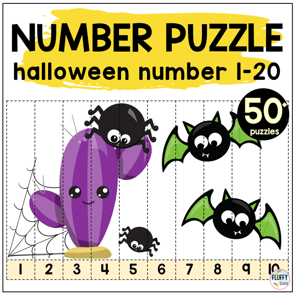 Halloween Number Puzzles : FREE 2 Sets of Number Puzzles 2