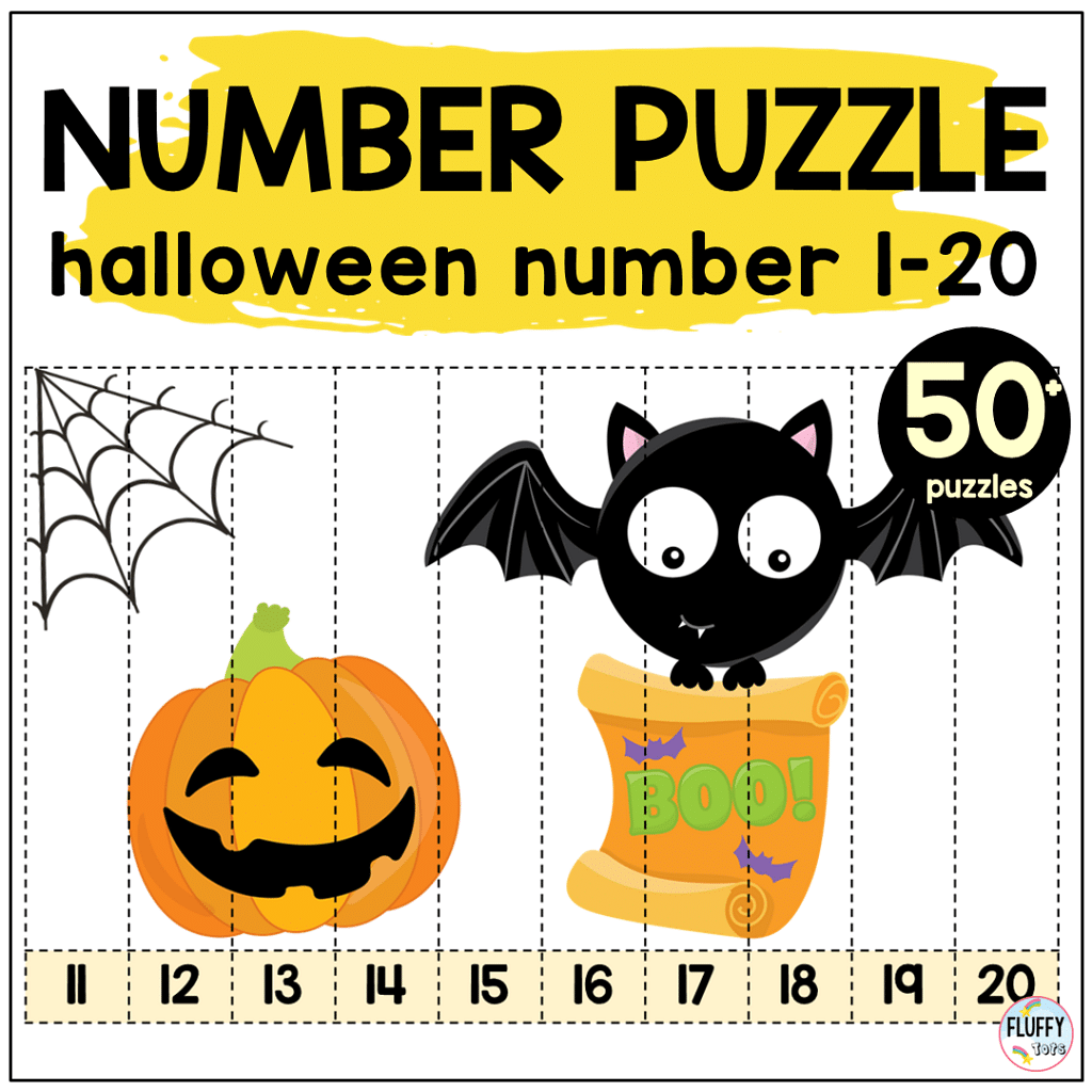 Halloween Number Puzzles 11-20 : Exciting Activity for Teen Number 2