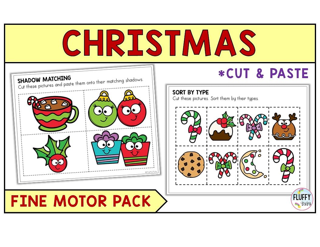 90+ Pages of Merry Christmas Fine Motor Printables for Toddler and Preschool Kids 1