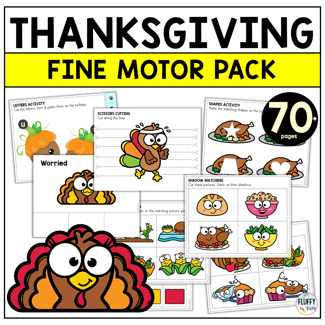 7 Thanksgiving Fine Motor Printables Activities For Toddlers ...