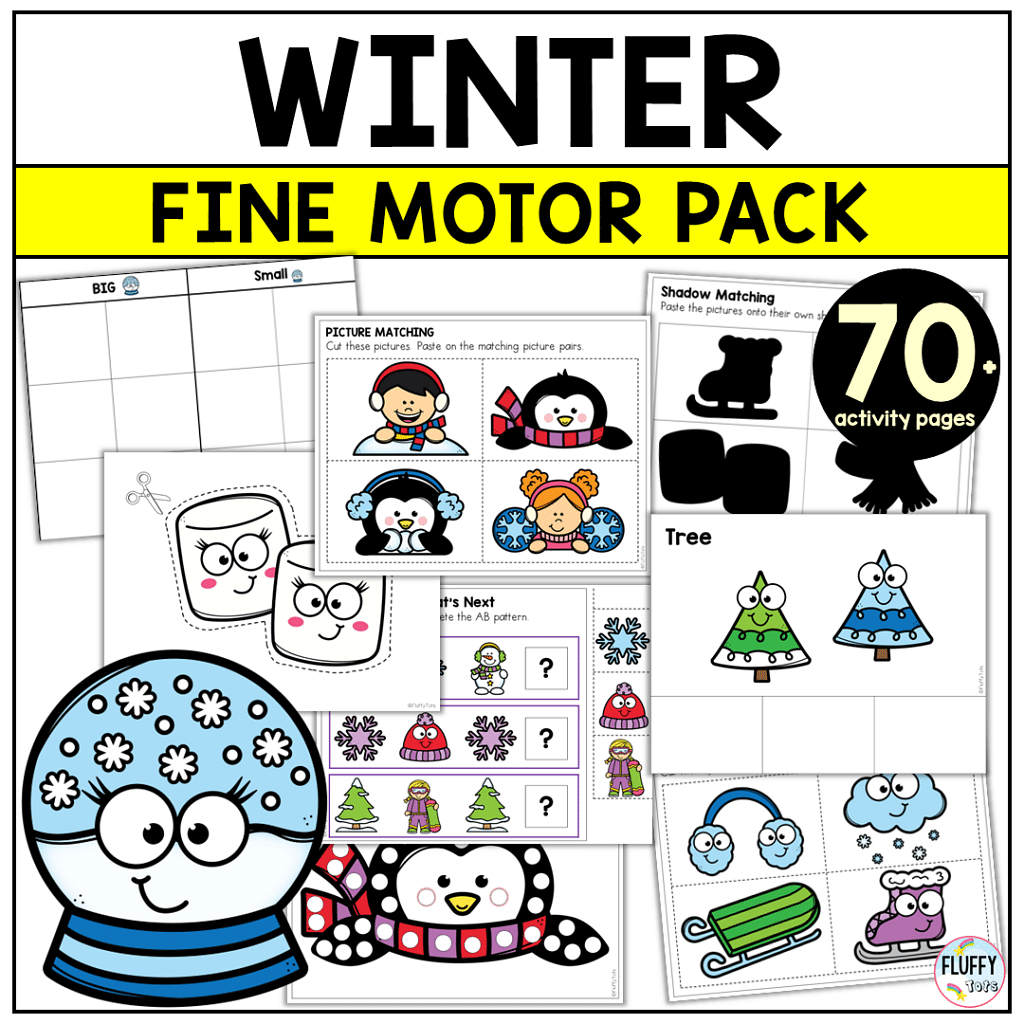 70+ Pages of Fun Winter Fine Motor for Toddler and Preschool 5