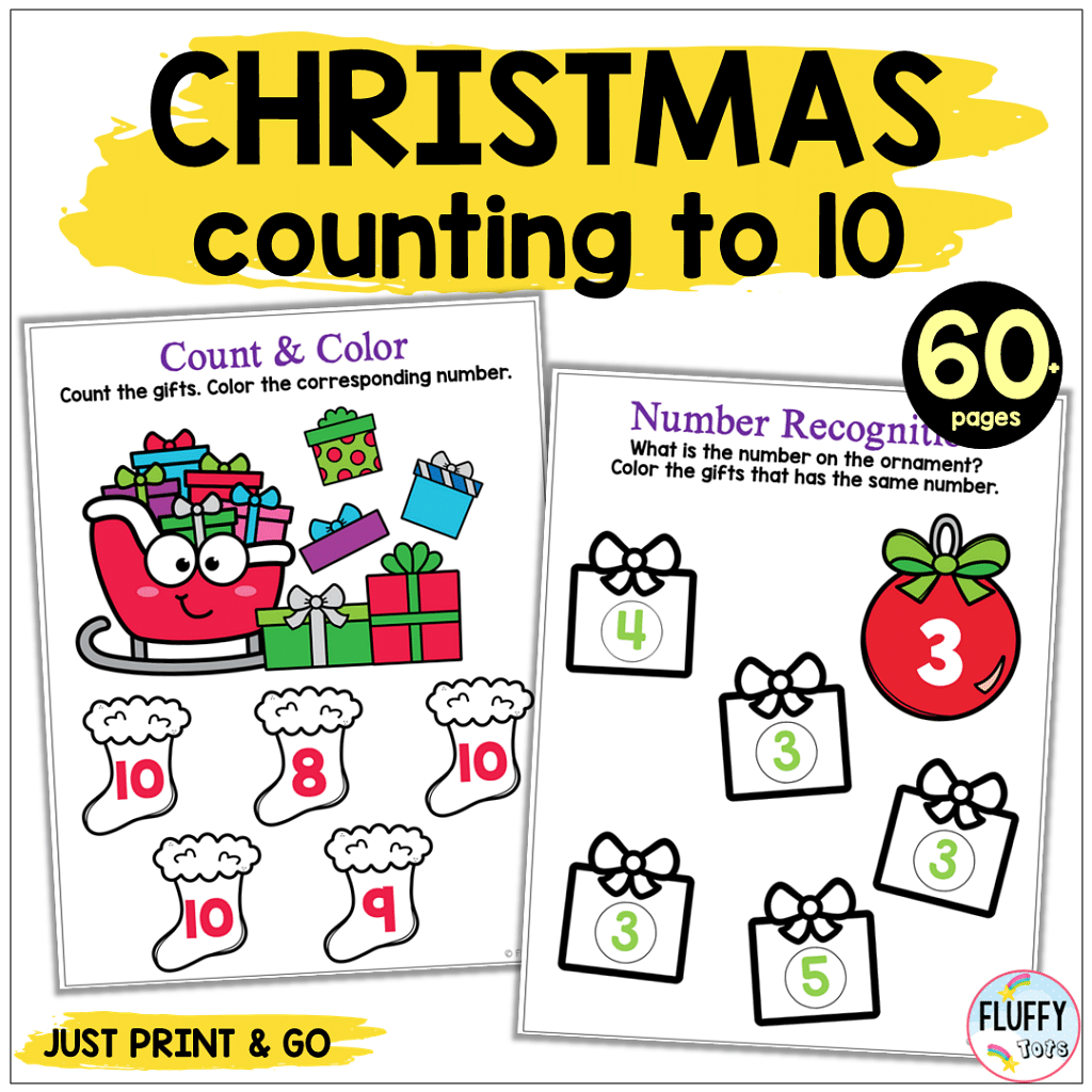 60+ Fun Pages of Christmas Math Preschool Activities 7