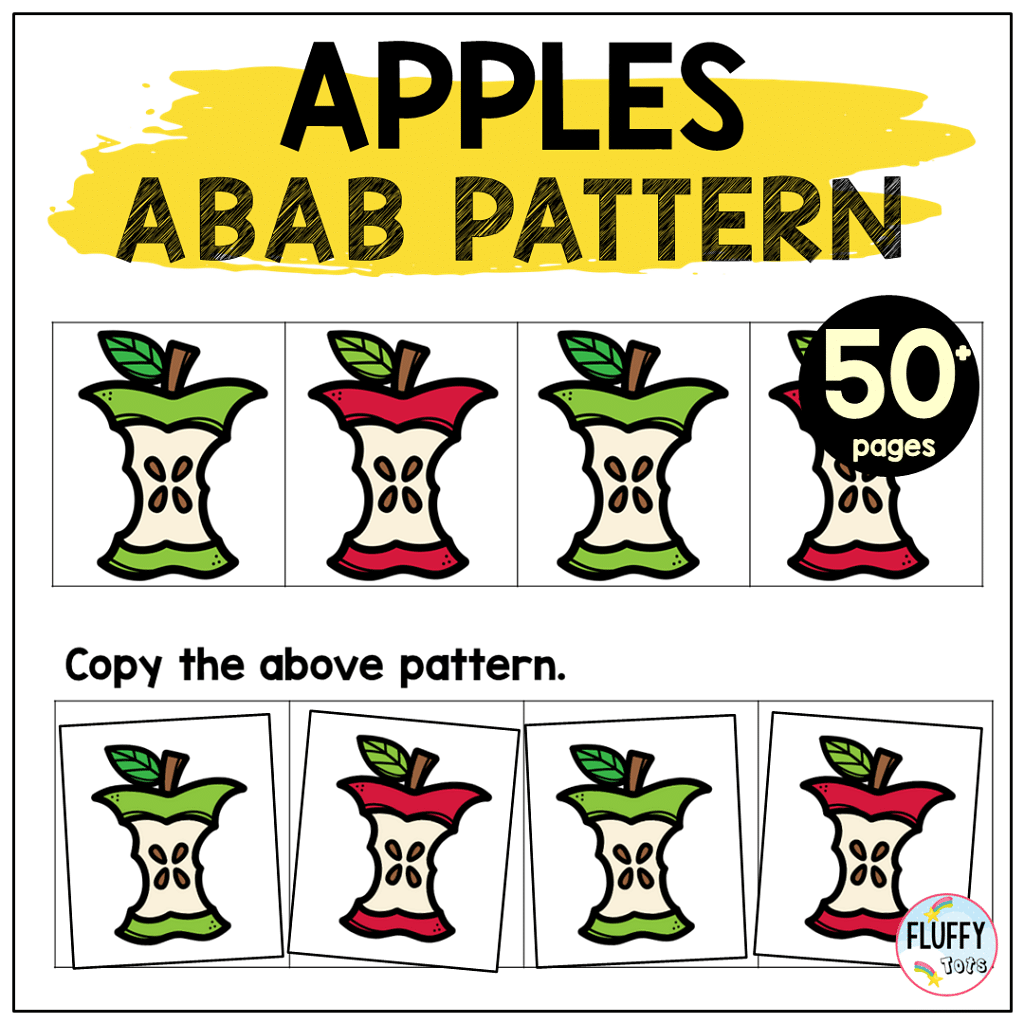 Apple Patterns Printables : FREE 4 ABAB Patterns 1