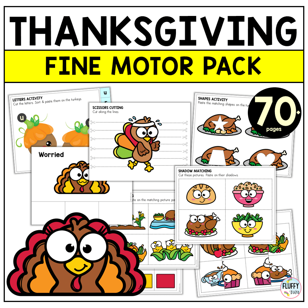 70+ Pages of Fun Thanksgiving Fine Motor for Toddler and Preschool 7