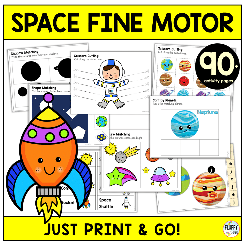 90+ Fun Pages of Outer Space Printables for Toddler and Preschool Kids 5