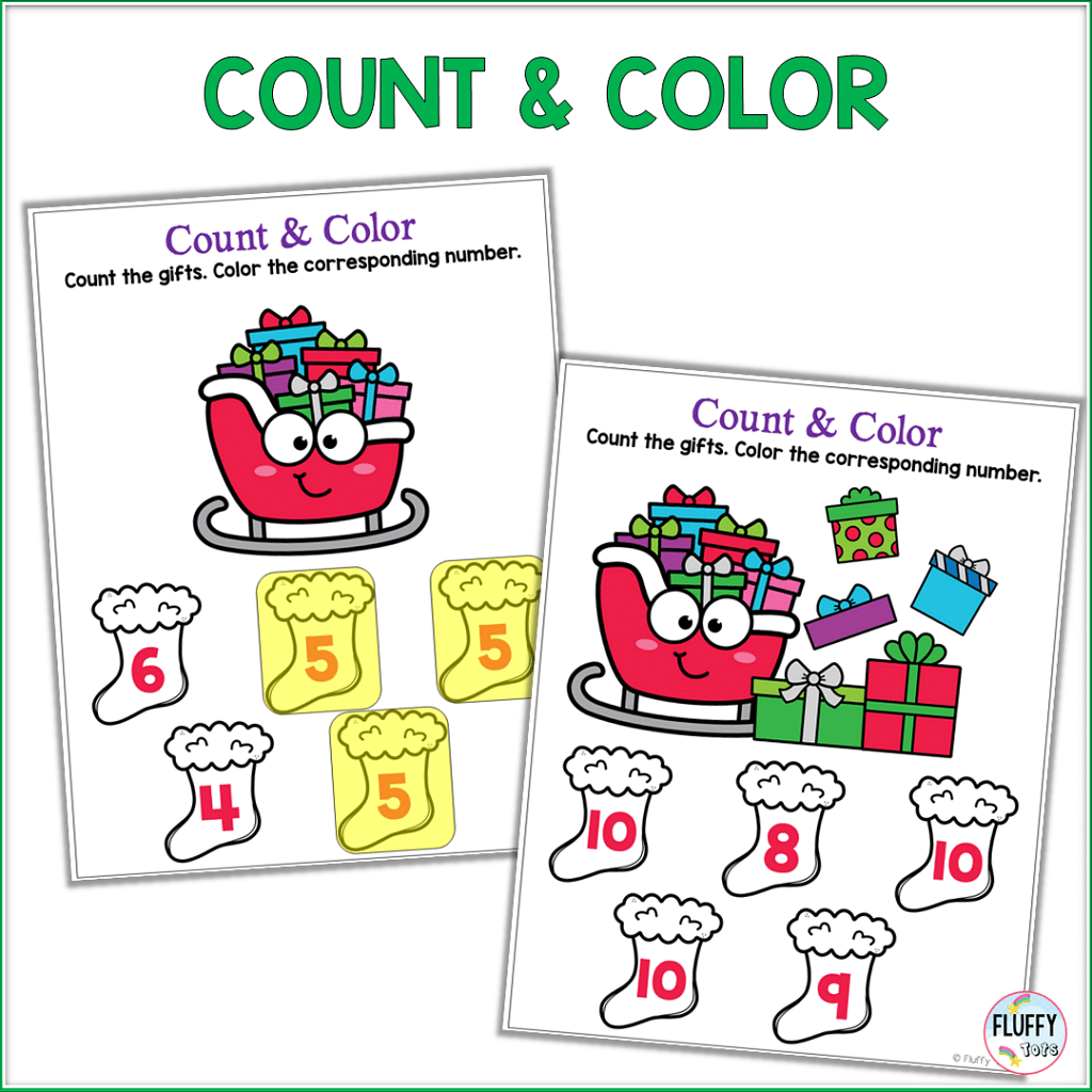 60+ Fun Pages of Christmas Math Preschool Activities 15
