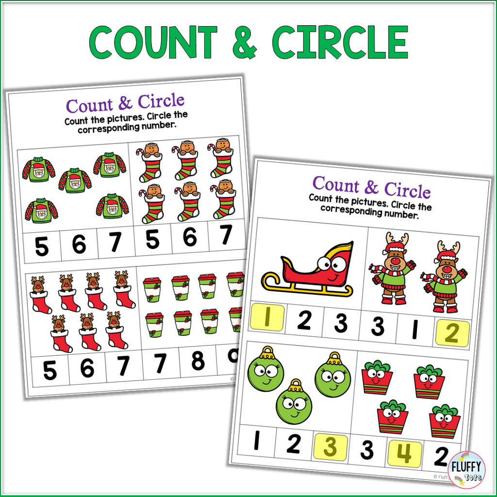 60+ Fun Pages of Christmas Math Preschool Activities 60