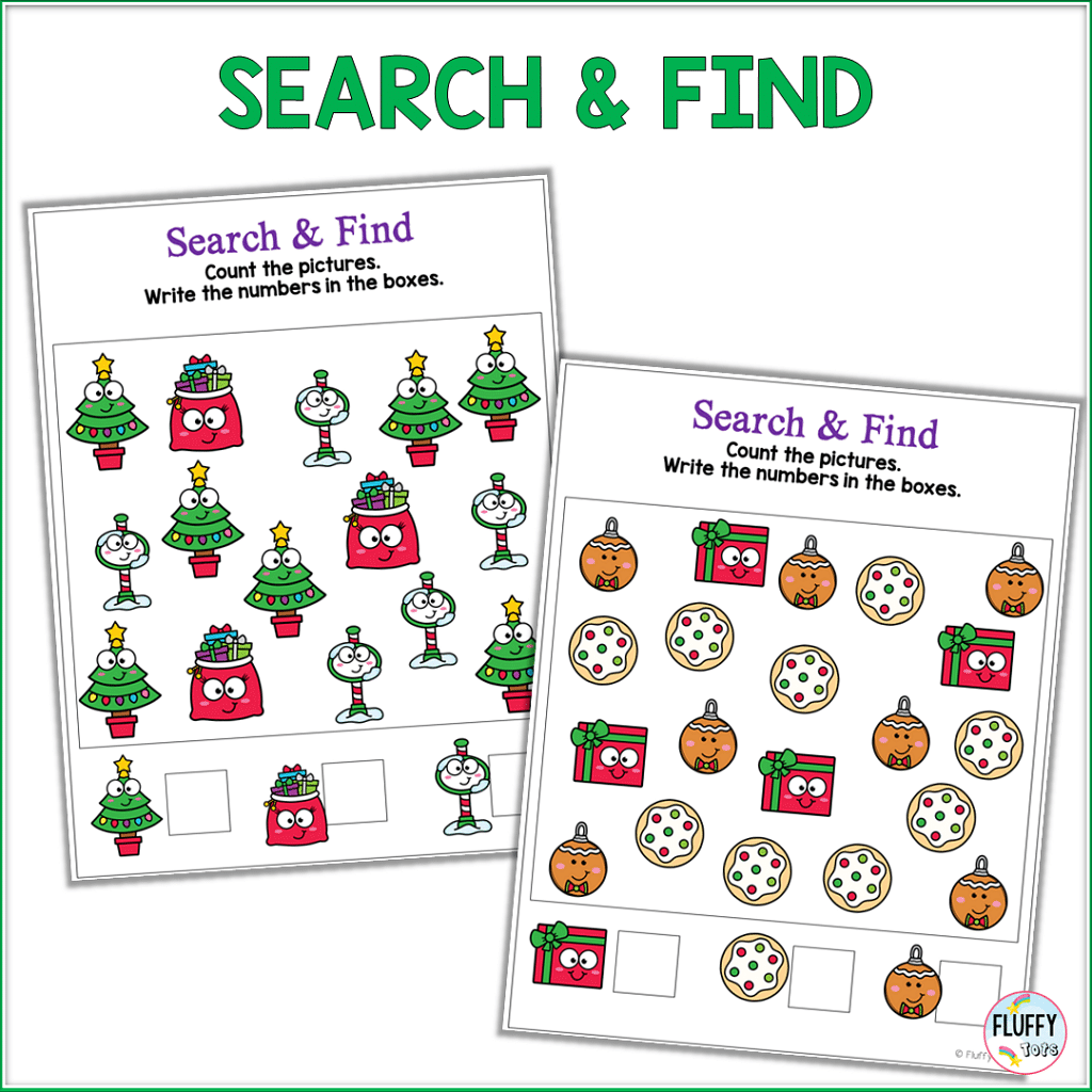 60+ Fun Pages of Christmas Math Preschool Activities 17