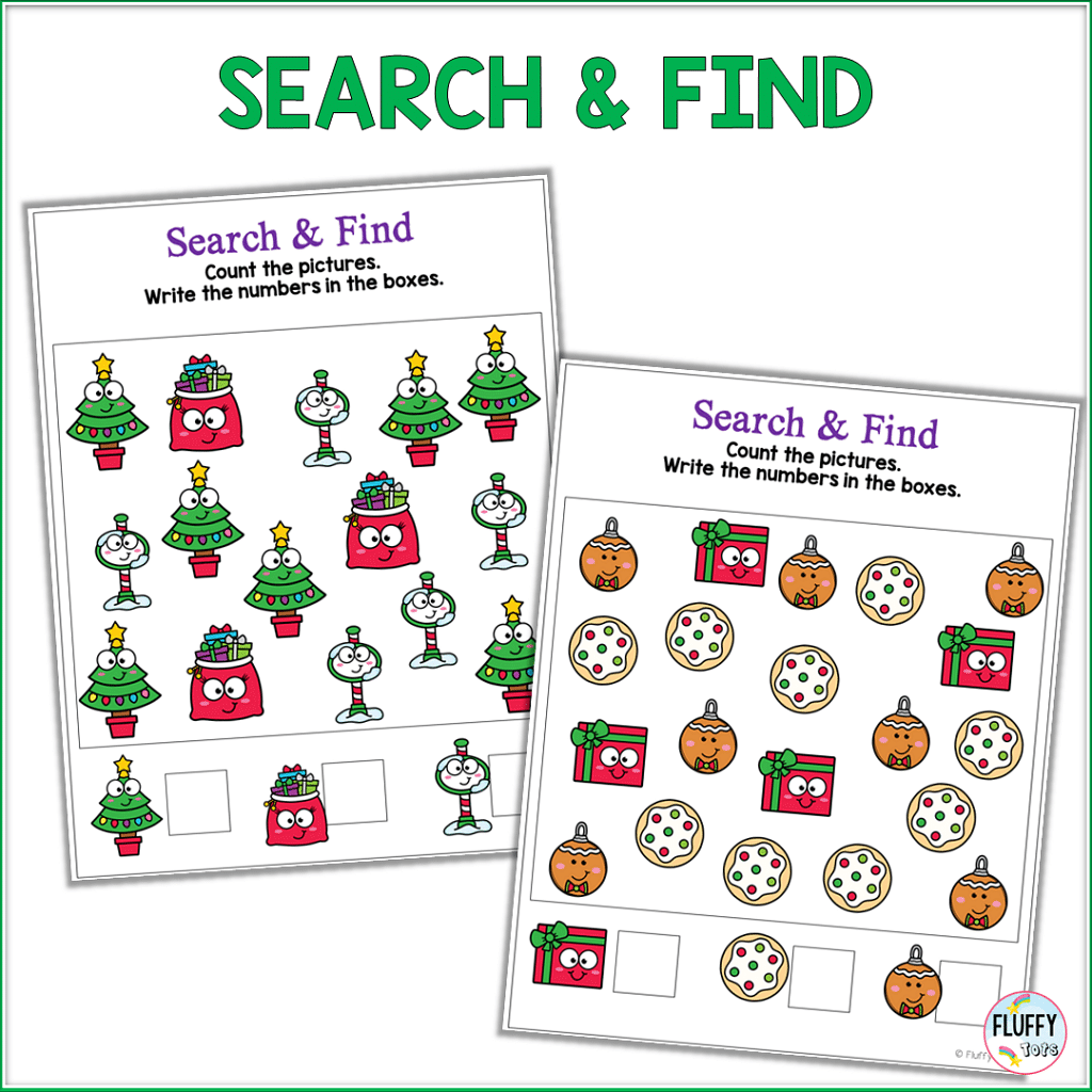 60+ Fun Pages of Christmas Math Preschool Activities 61