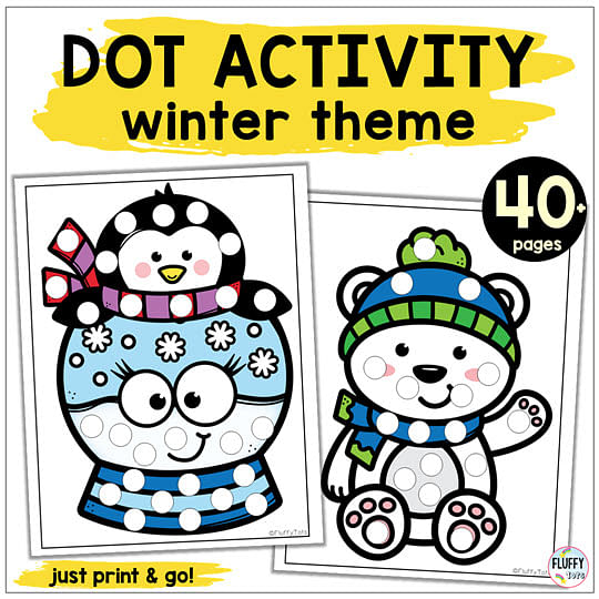 Fun Winter Dot Printables for Toddlers and Preschool Kids 5