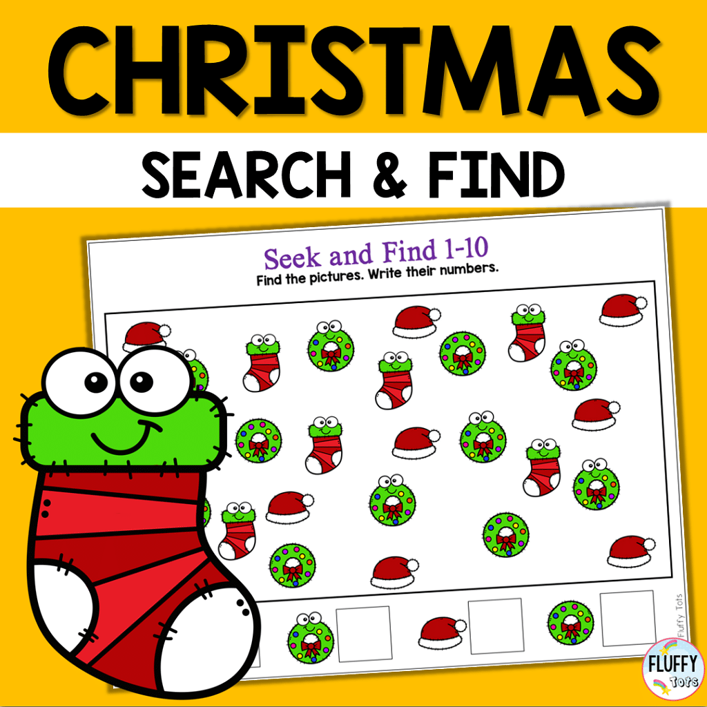 40+ Pages of Fun Christmas Search and Find Counting to 10 Activities 3