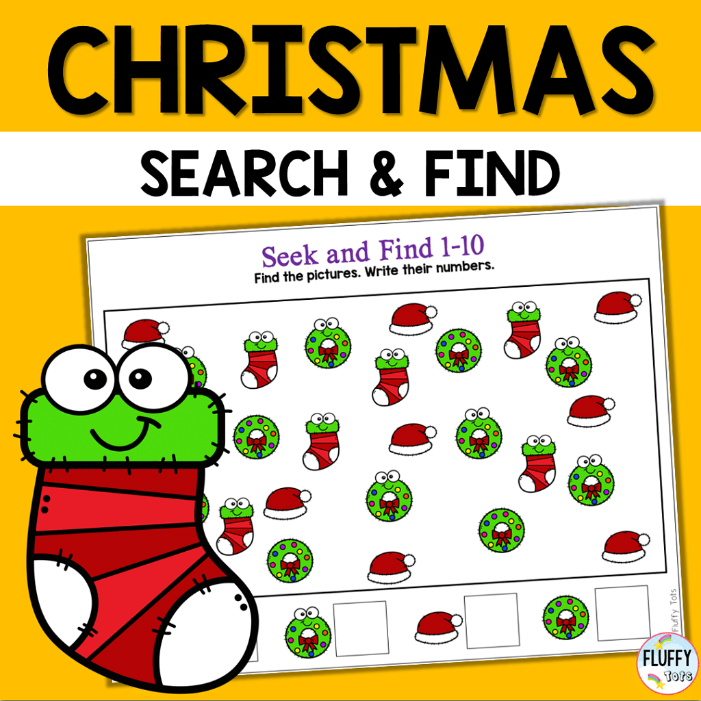 40+ Pages of Fun Christmas Search and Find Counting to 10 Activities 2