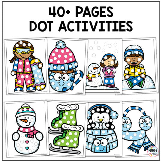 Fun Winter Dot Printables for Toddlers and Preschool Kids 4