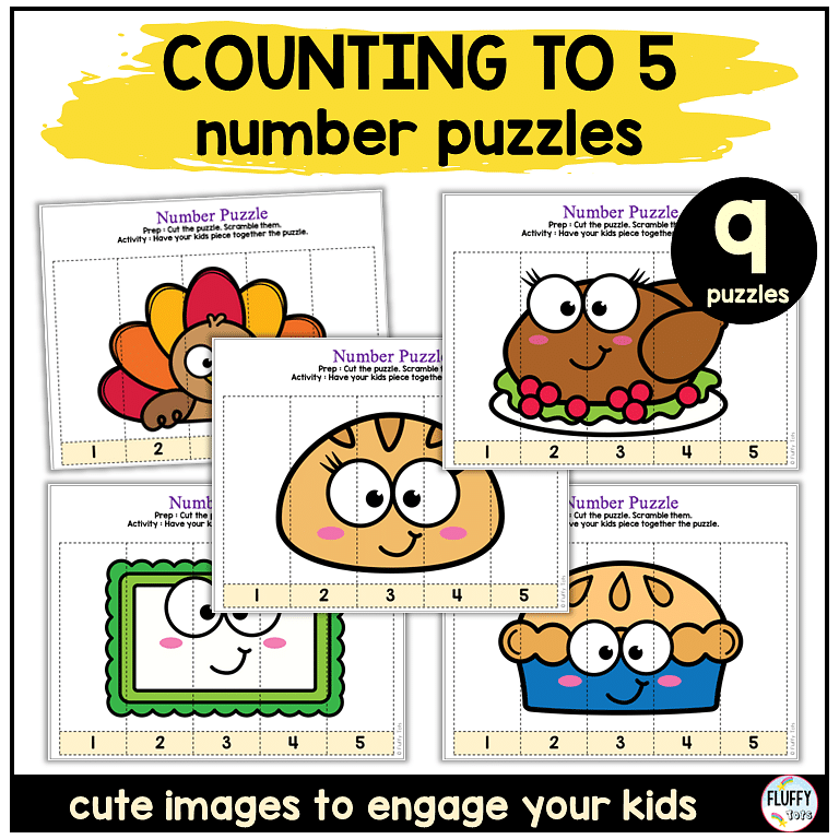 50+ Fun Thanksgiving Number Puzzles 1-20 for Preschool and Kindergarten Kids 2