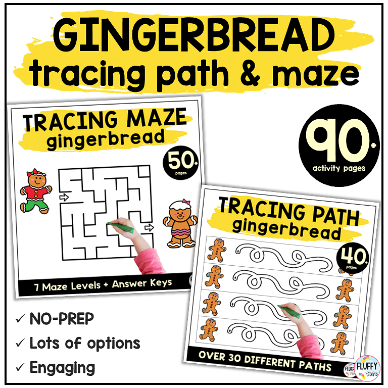 gingerbread printables for toddler and preschool kids