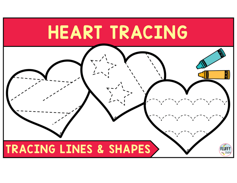 70 Fun & Easy Heart Tracing Worksheet for Preschool Fine Motor