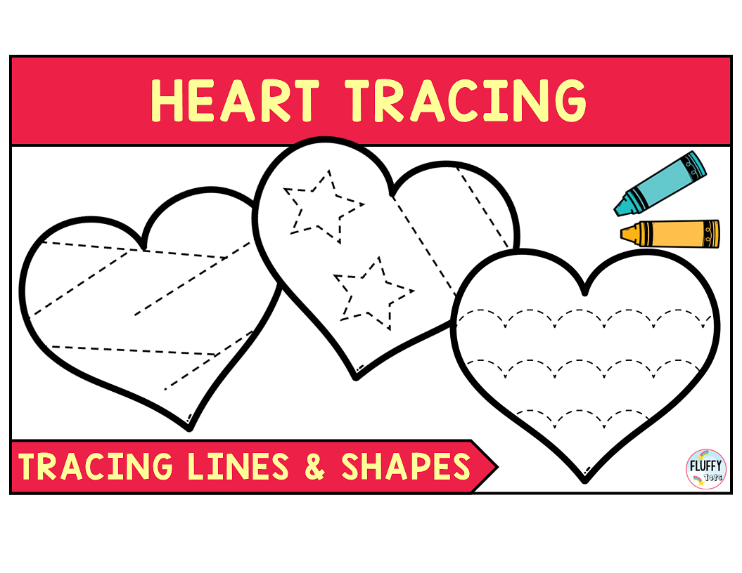 70 Fun & Easy Heart Tracing Worksheet for Preschool Fine Motor 1