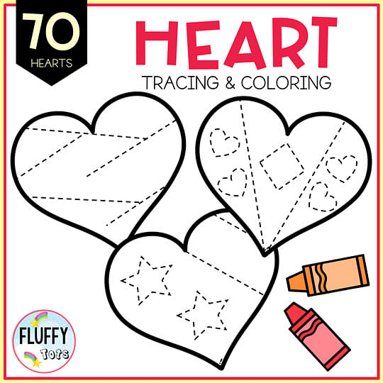 70 Fun And Easy Heart Tracing Worksheet For Preschool Fine Motor Fluffytots