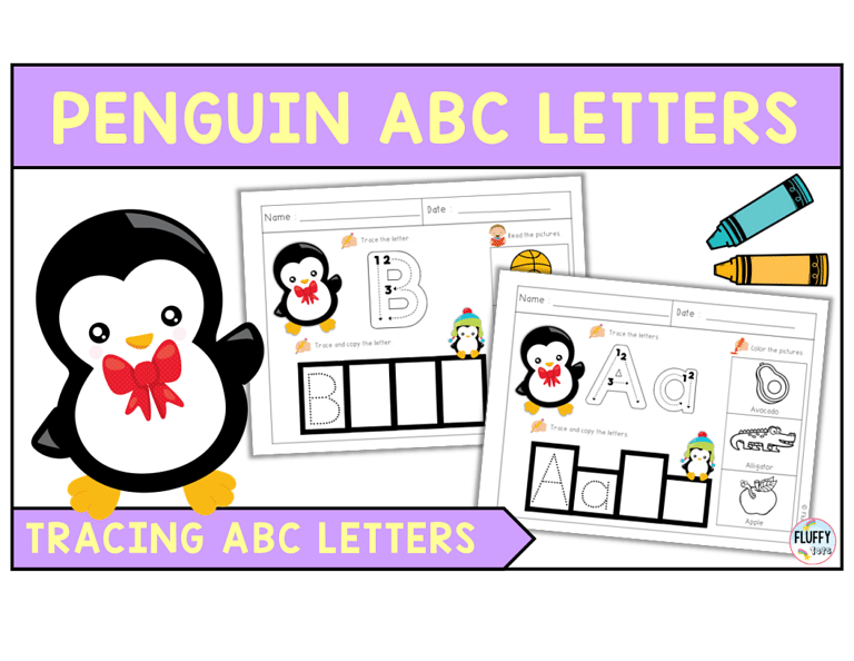 78 Pages of Alphabet Tracing Worksheets with Fun Penguin-Theme