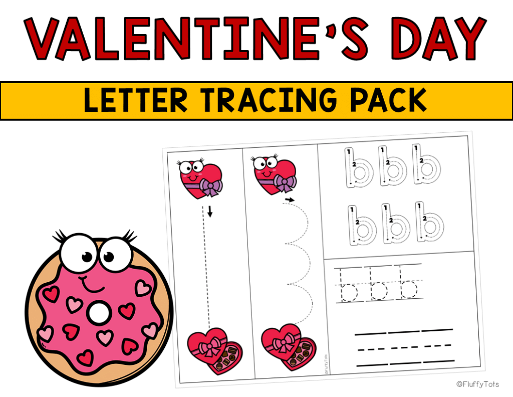 Valentine's Day Tracing Letter Worksheets