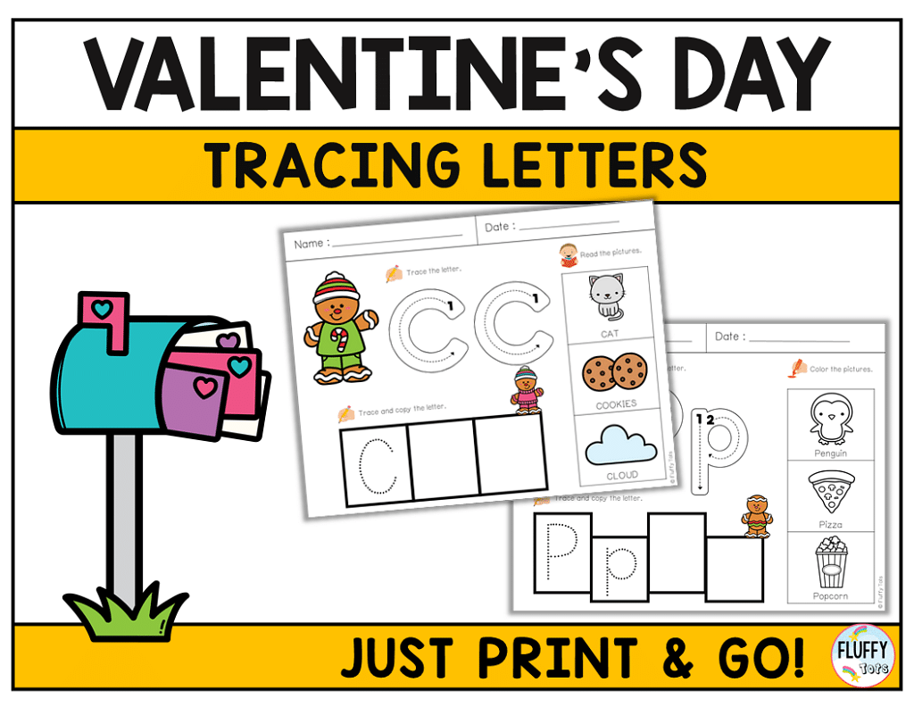 Valentine's Day Tracing Worksheets Printables