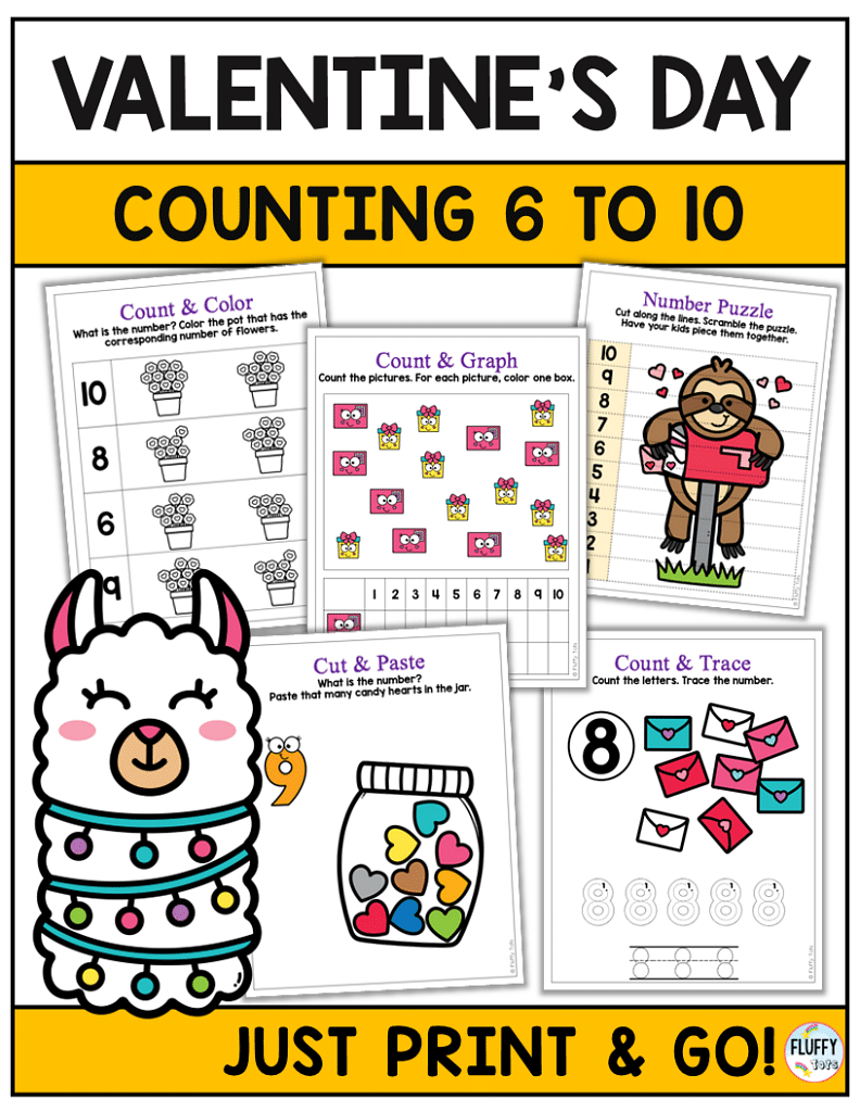 200+ Pages of Fun Valentine's Day Preschool Math Worksheets 15